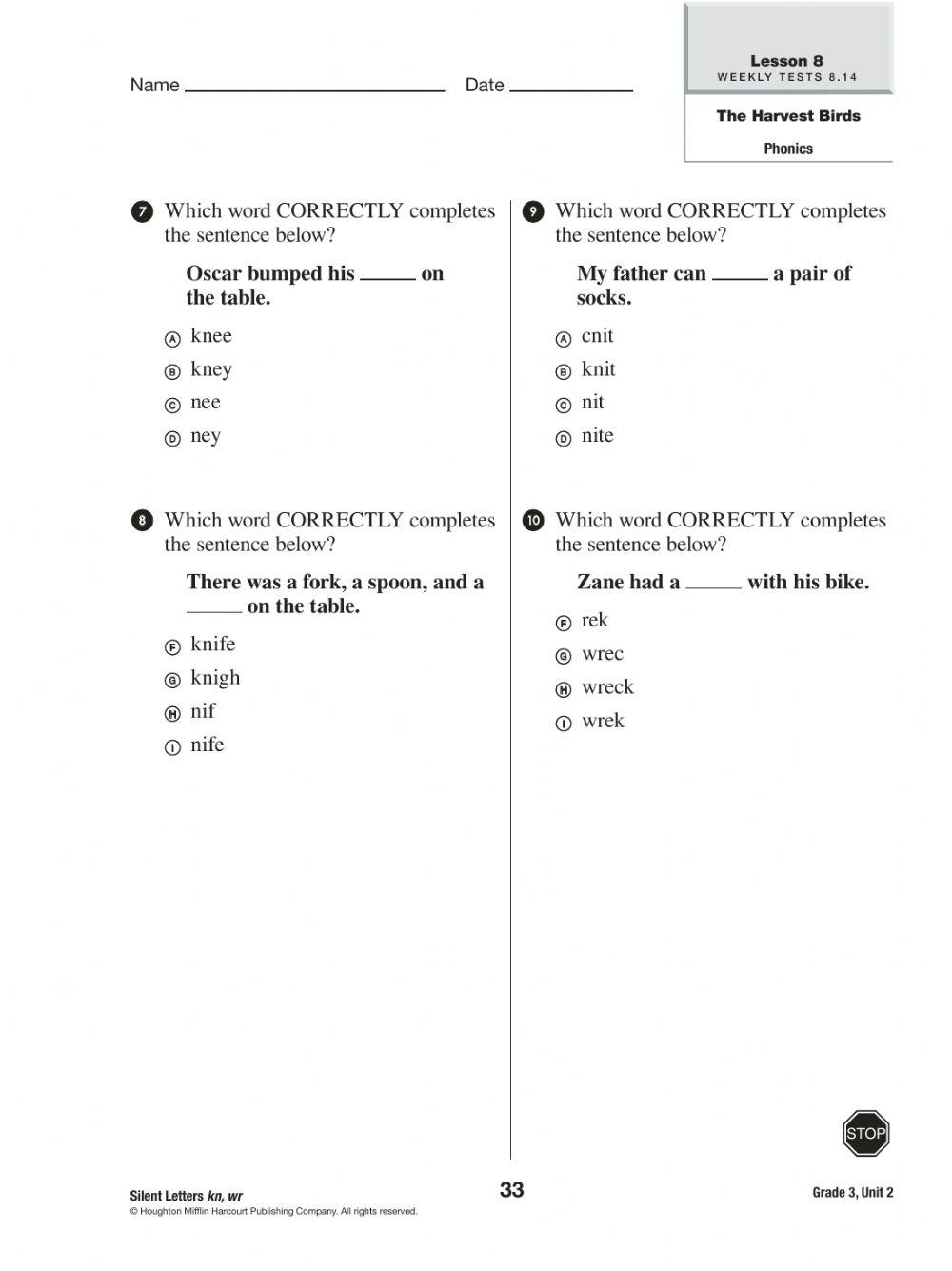 Journeys lesson 8 test online exercise for live worksheets