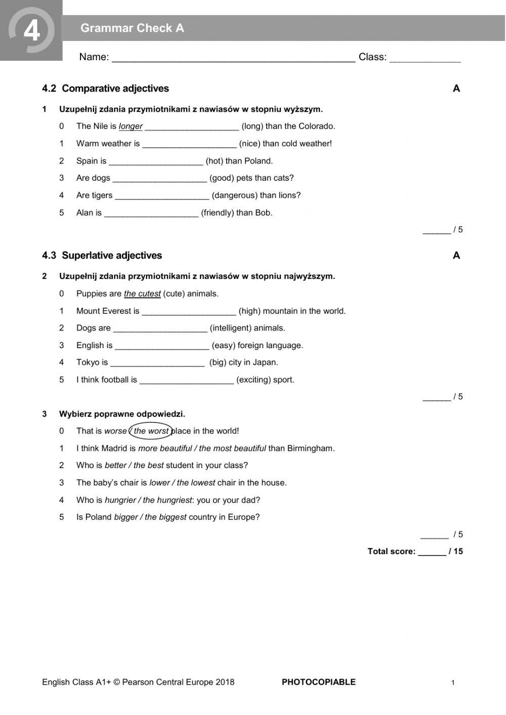 English Class A1+ Unit 7 6388607 | English Class A1+, Stopniowanie przymiotników