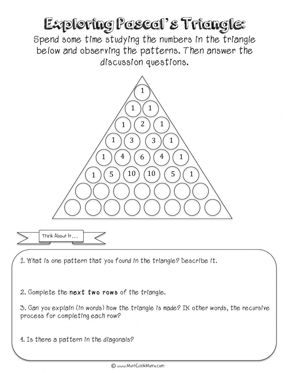 pascals-triangle-level-1-online-exercise-for-live-worksheets