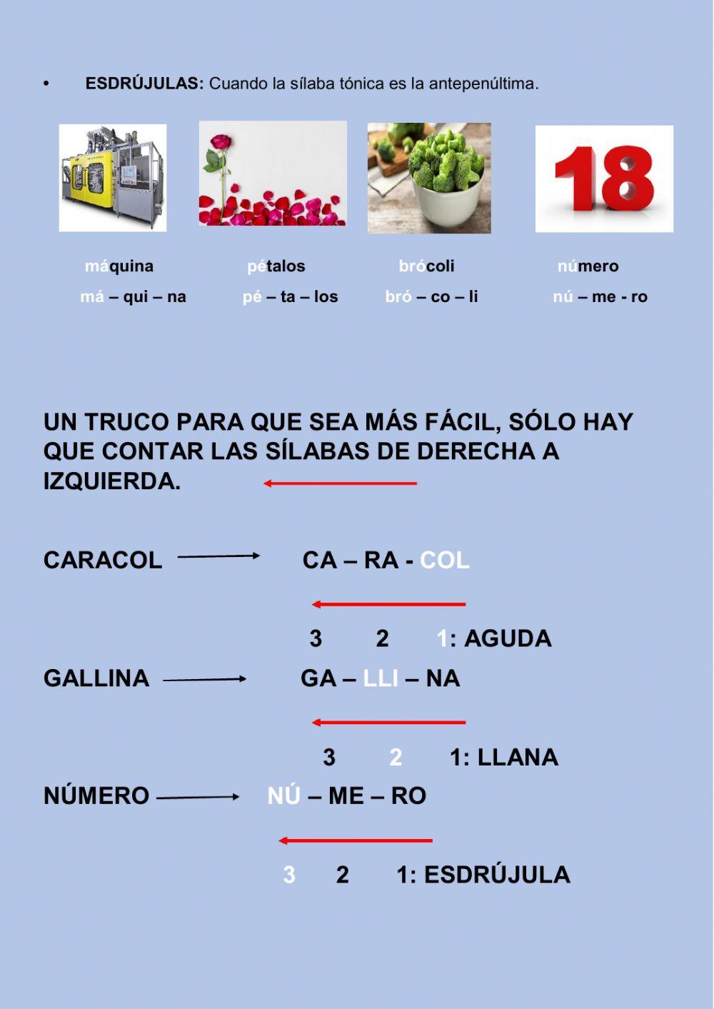 Agudas , llanas y esdrújulas- Iniciación