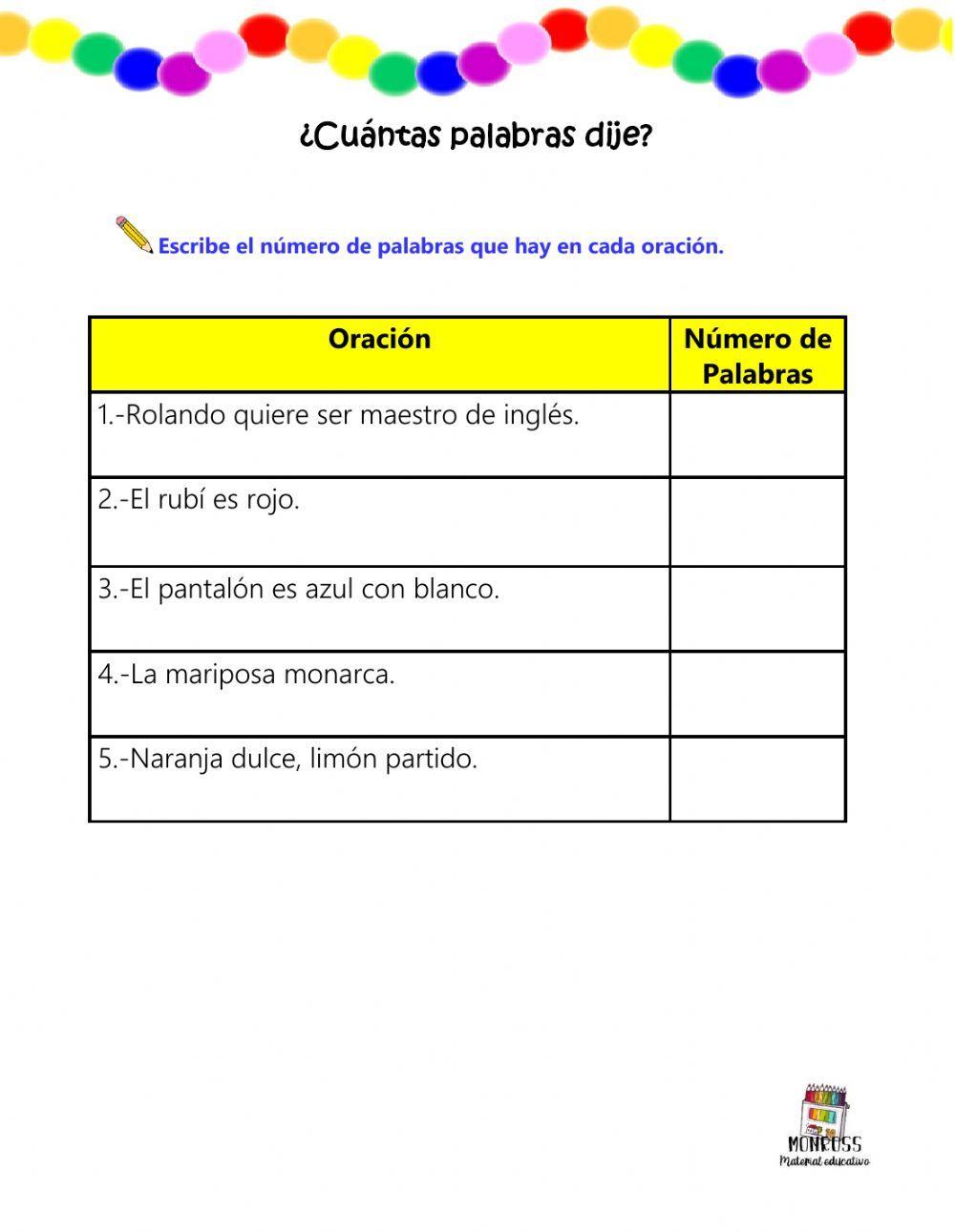 ¿Cuántas palabras hay?