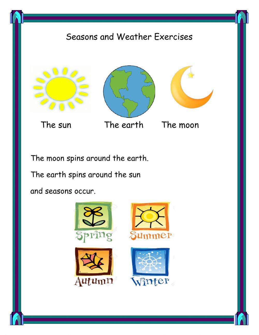Seasons and Weather Exercises worksheet | Live Worksheets