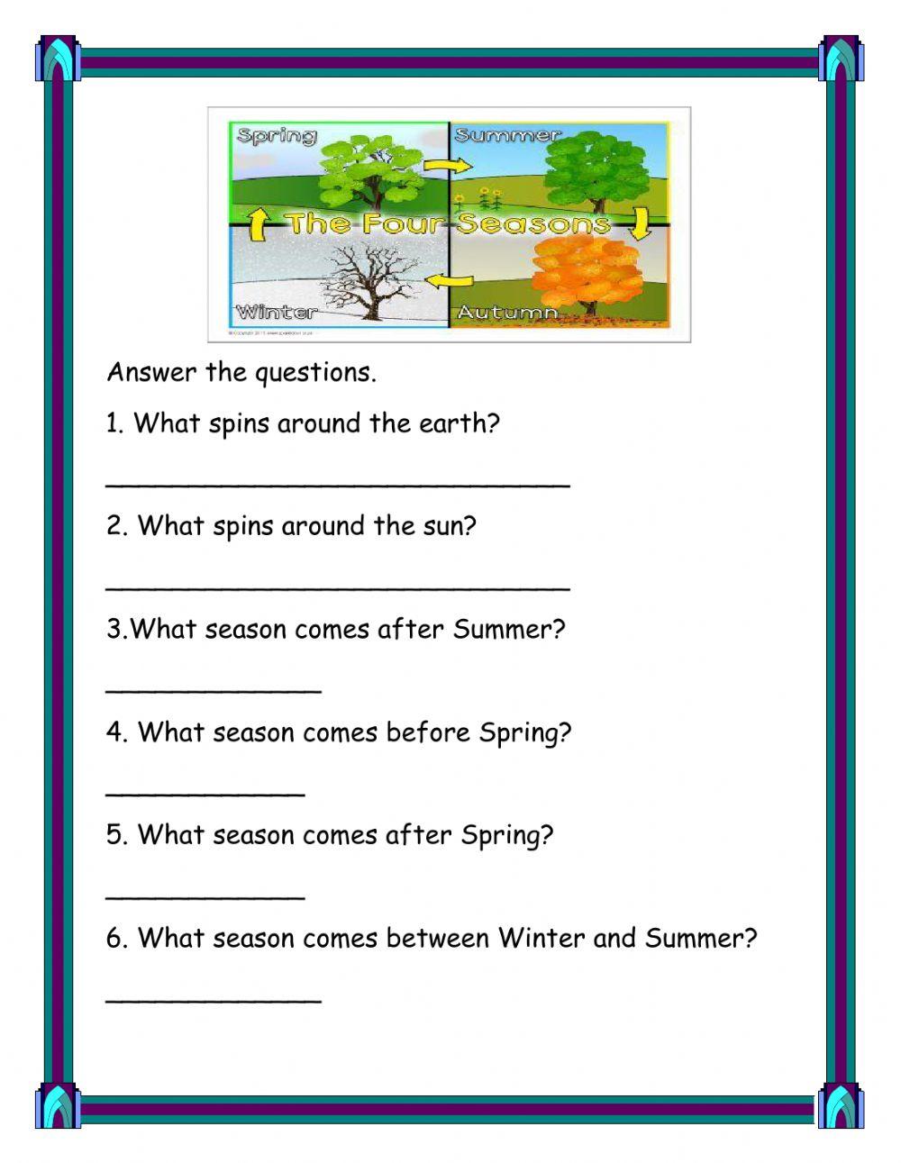 Seasons and Weather Exercises worksheet | Live Worksheets