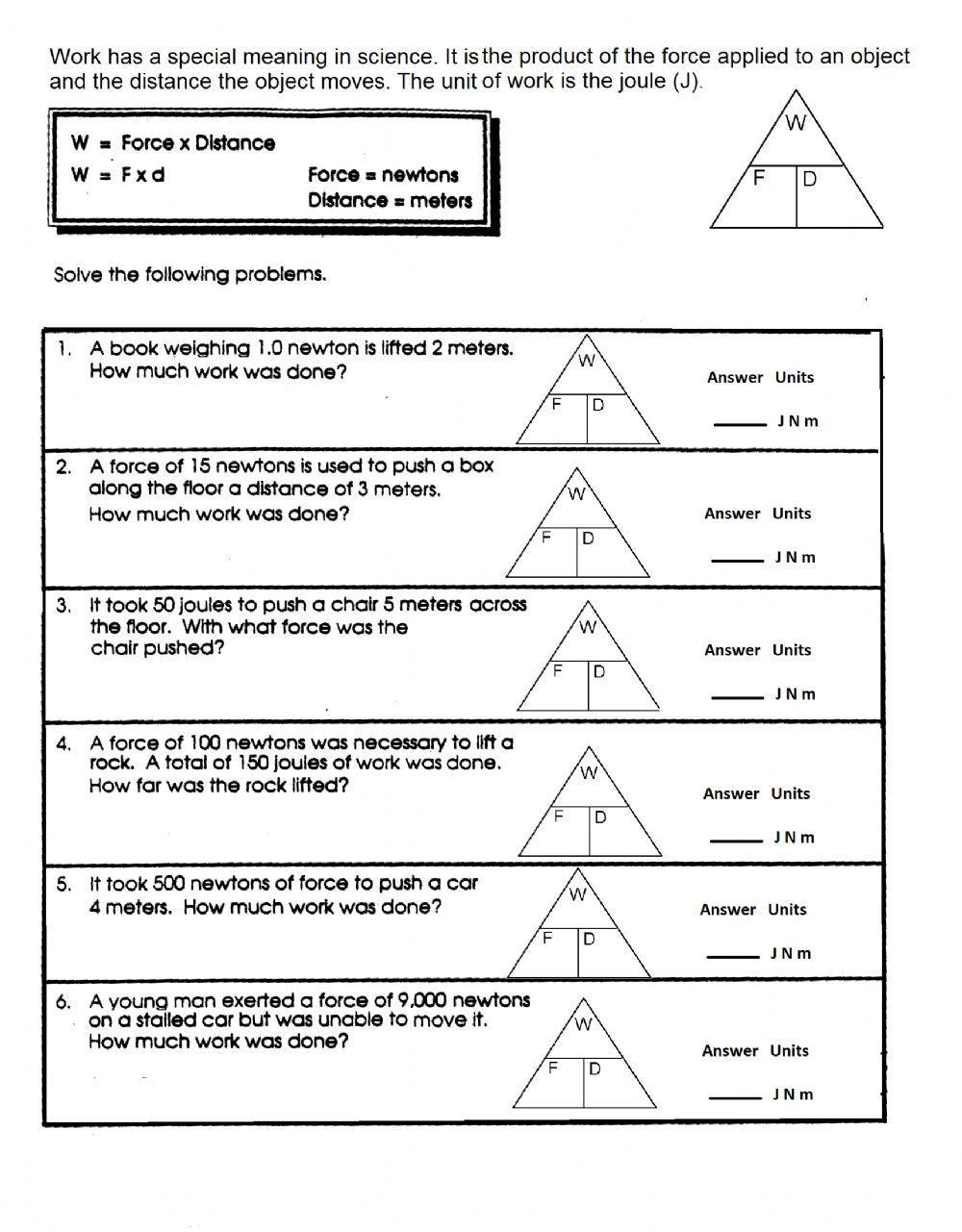 Calculating Work worksheet | Live Worksheets calculating-work-worksheet-live-worksheets