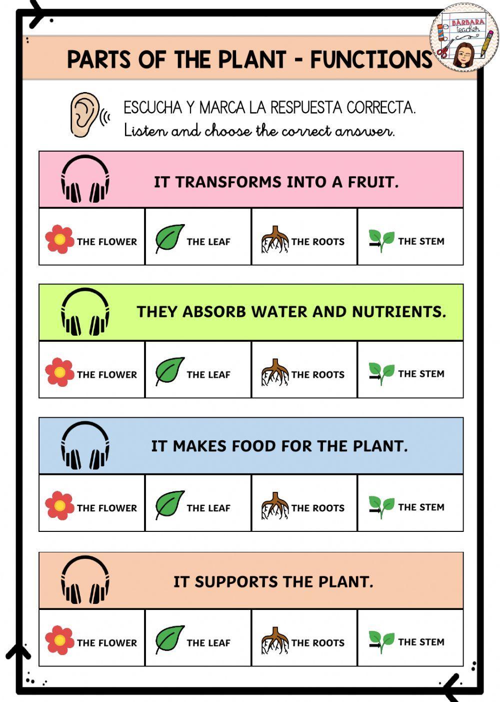 Part of the plant functions