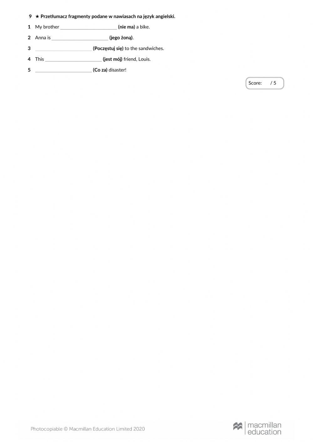 Brainy 4. Unit 4. Standard test B.