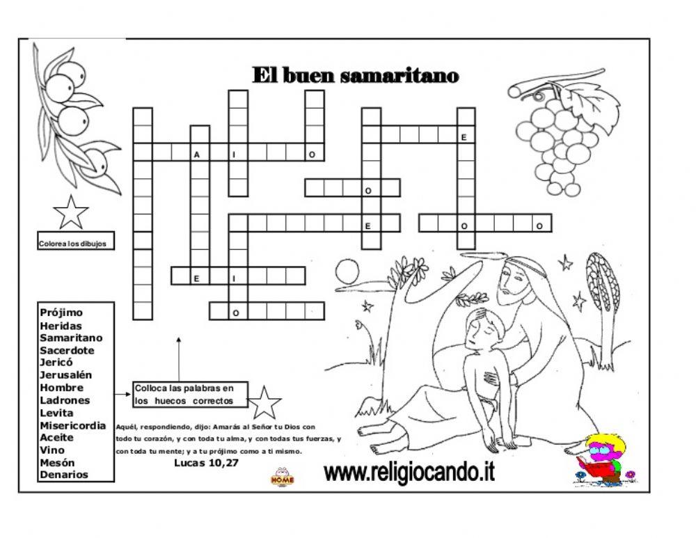 El buen samaritano-palabras cruzadas