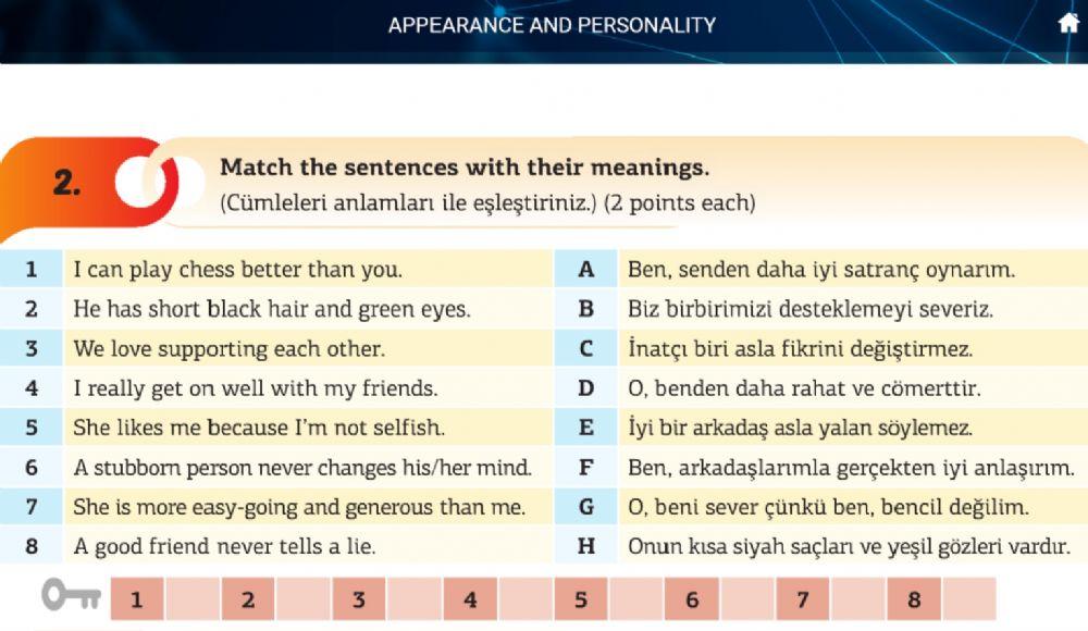 7 unıt 1 appearance match the sentences with their meanings crazy