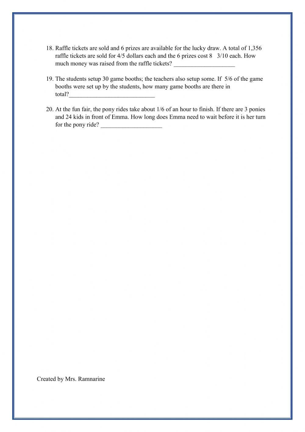 Mathematics - Fractions