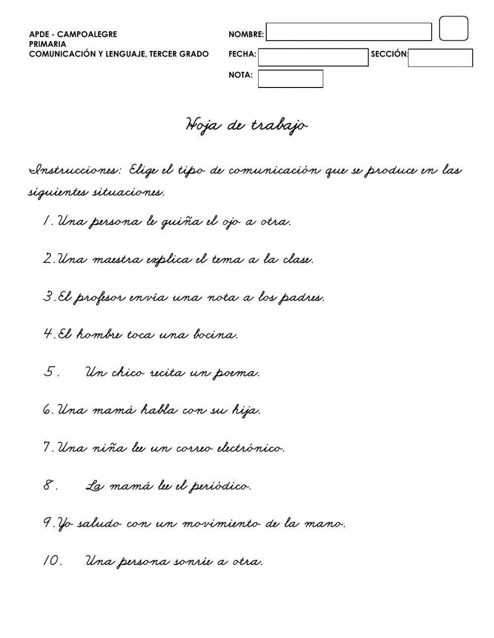 Comunicación verbal y no verbal