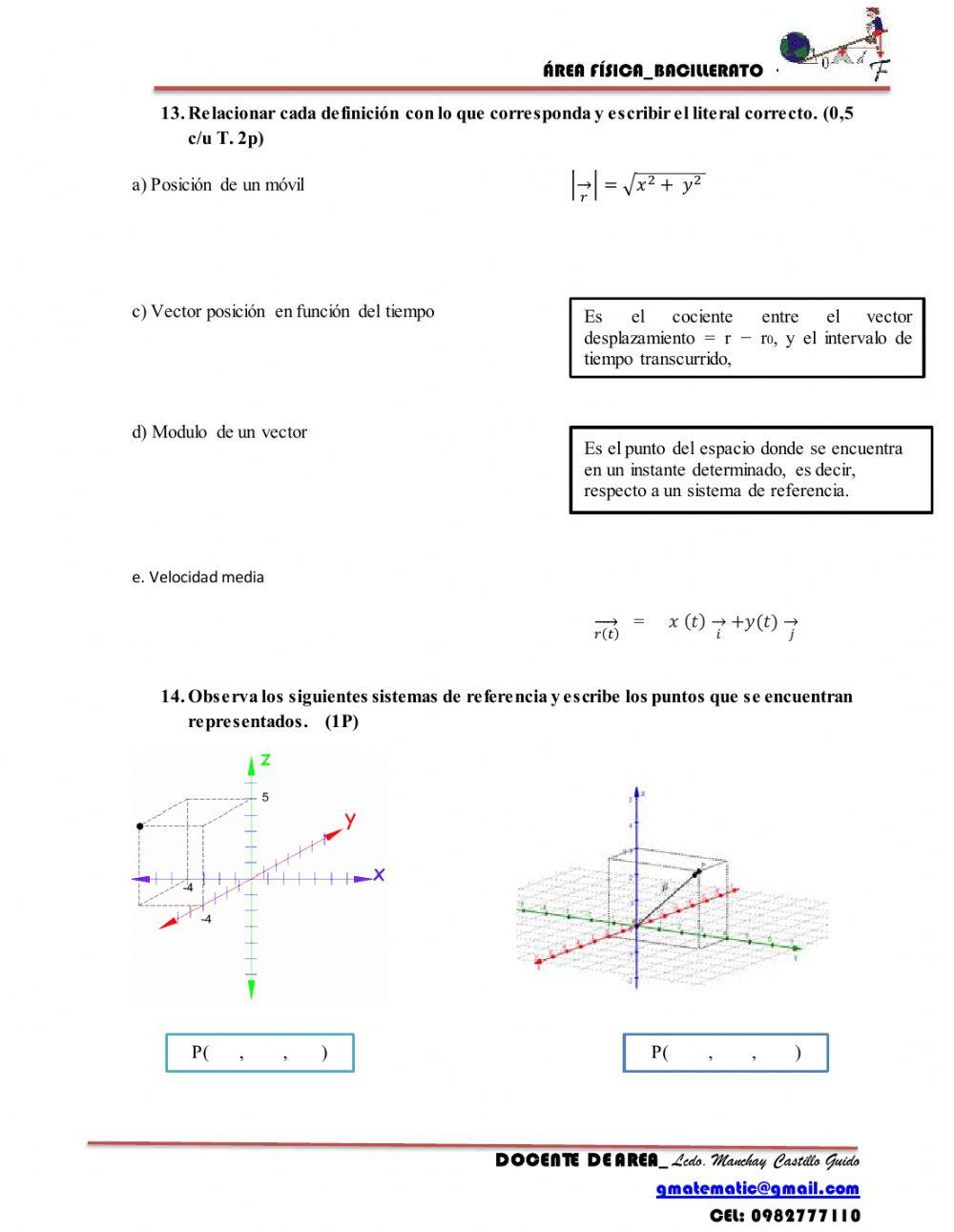Cinemática-cuestionario prerrequisitos básicos