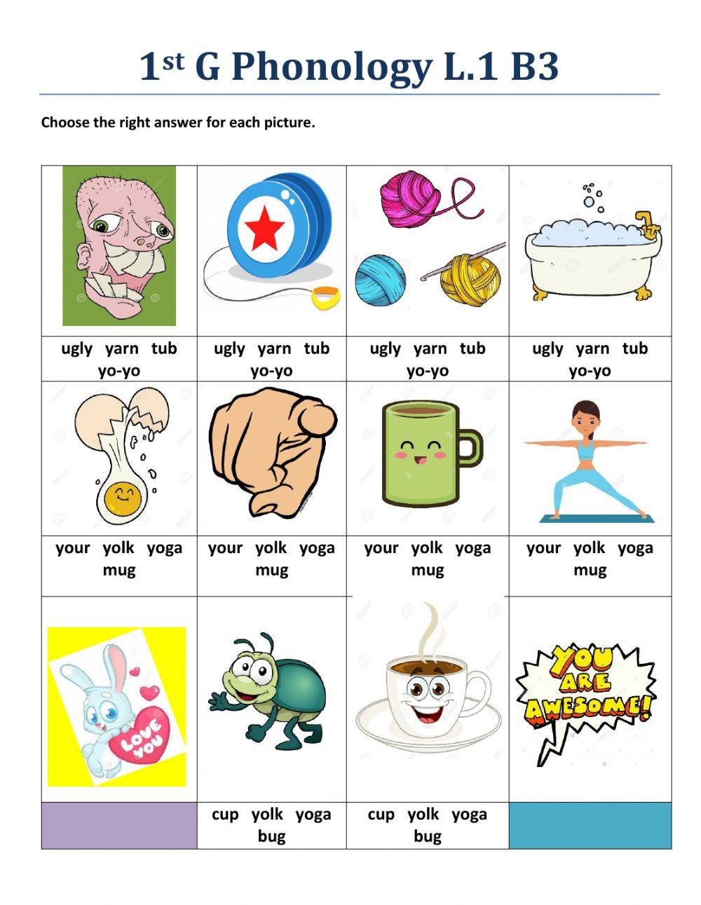 1st G. Phonology Lesson 1 Book 3 Select