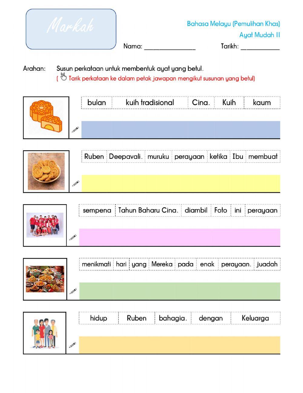Susun Perkataan - Ayat Mudah 11