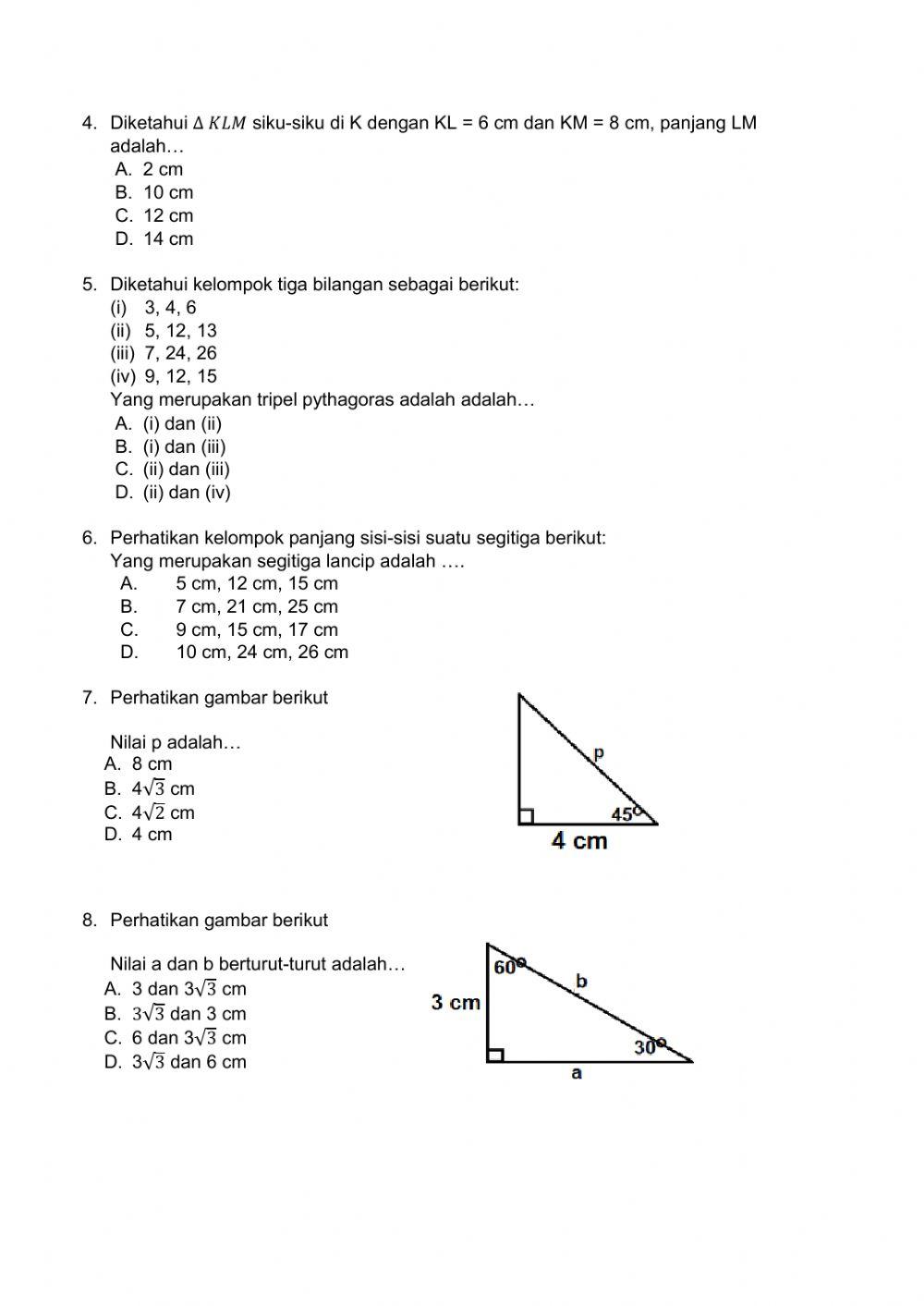 Teorema Pythagoras kelas 8