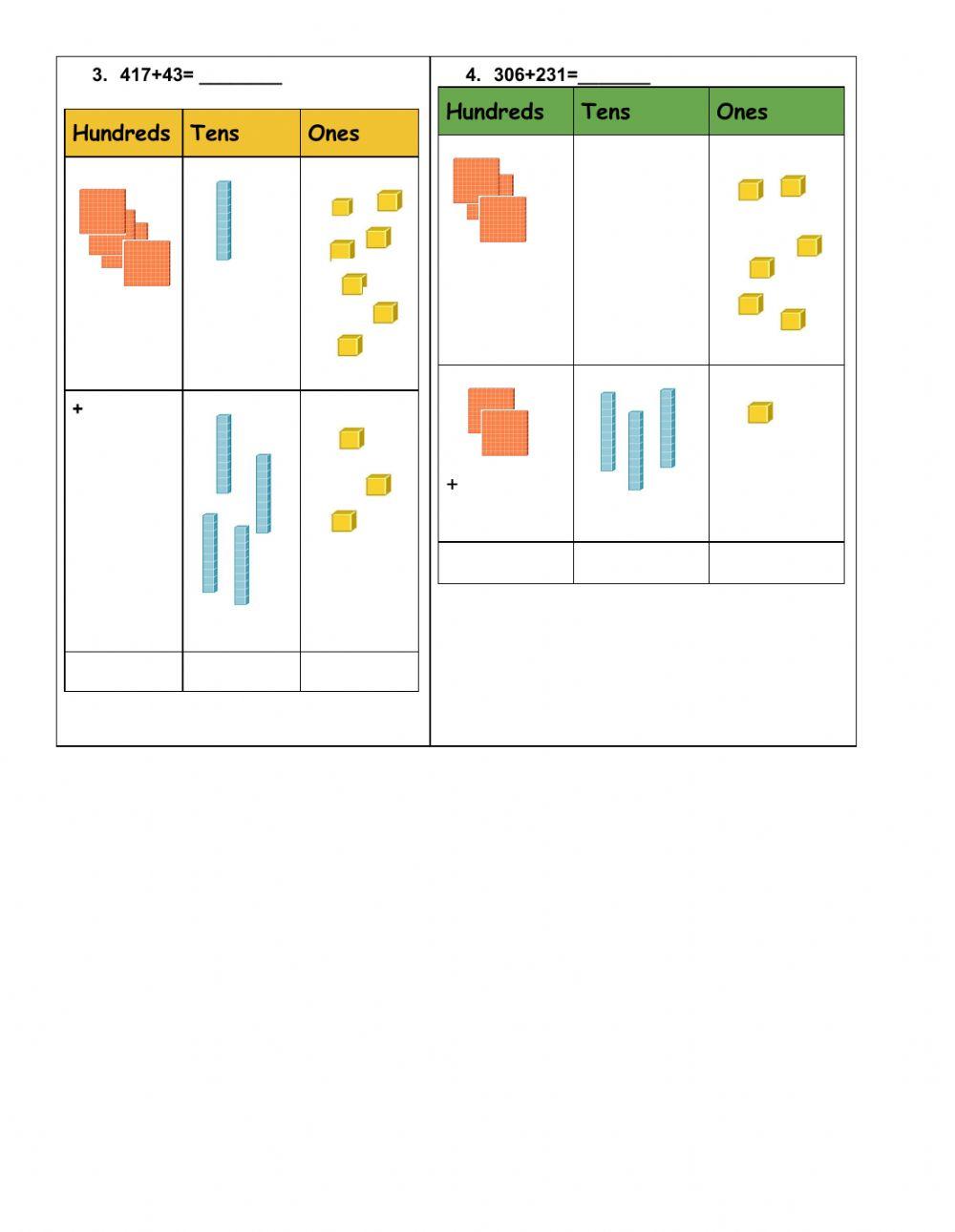 Addition within 100 with Base 10
