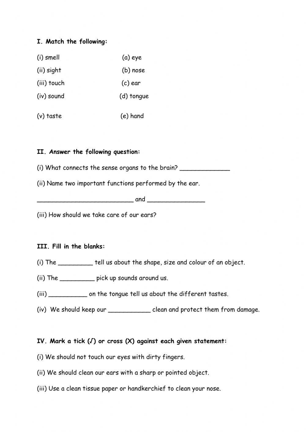 Taking care of our sense organs