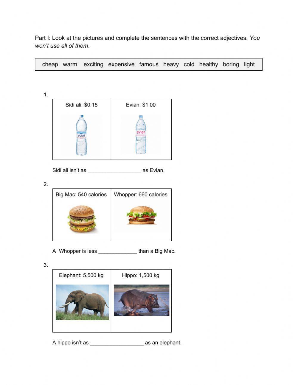 Comparative with as...as and less than