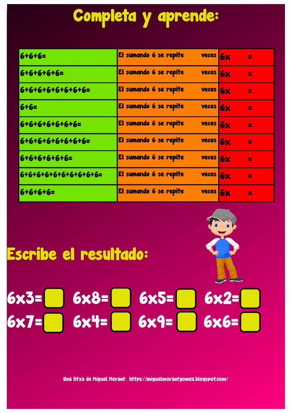 tabla del 6 tabla del 6