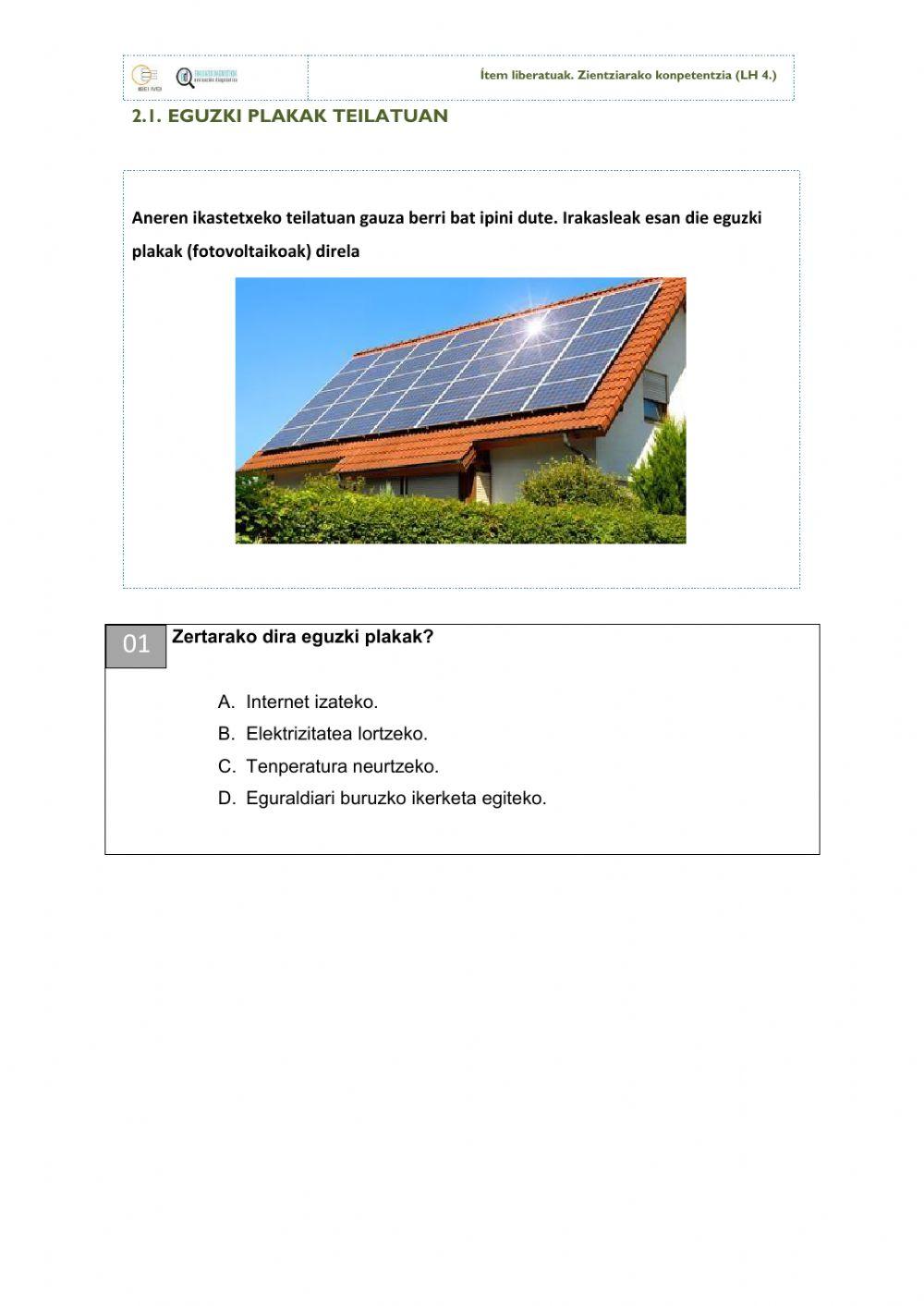 zientziak-eguzki plakak teilatuan