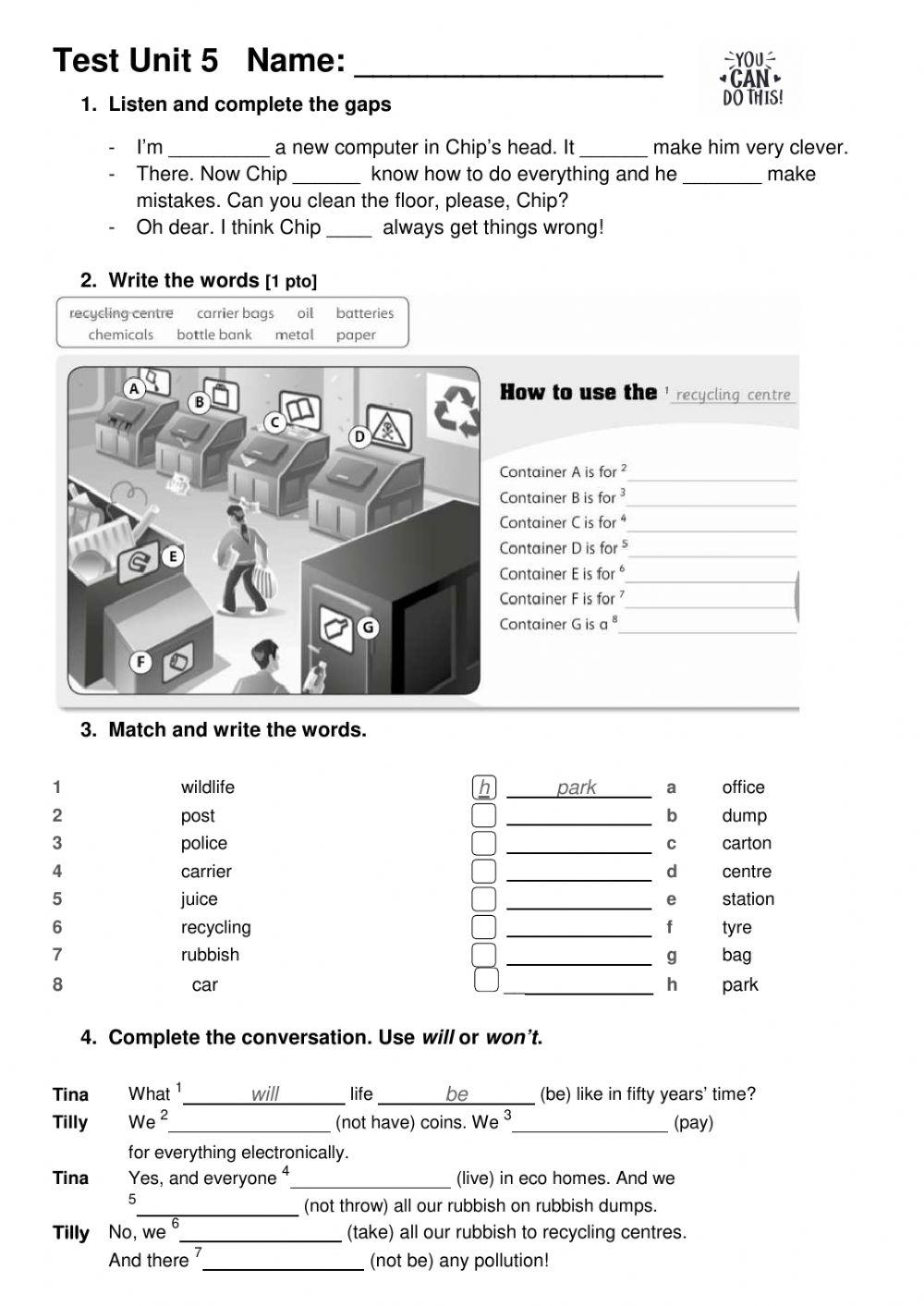 Test unit 5 interactive activity Live Worksheets Test unit 5 interactive activity Live Worksheets