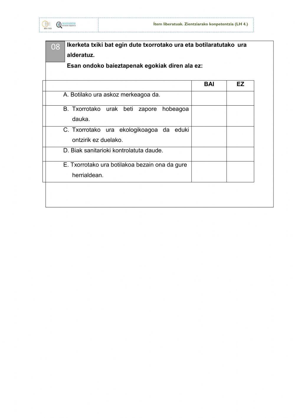 zientziak- zain dezagun ura