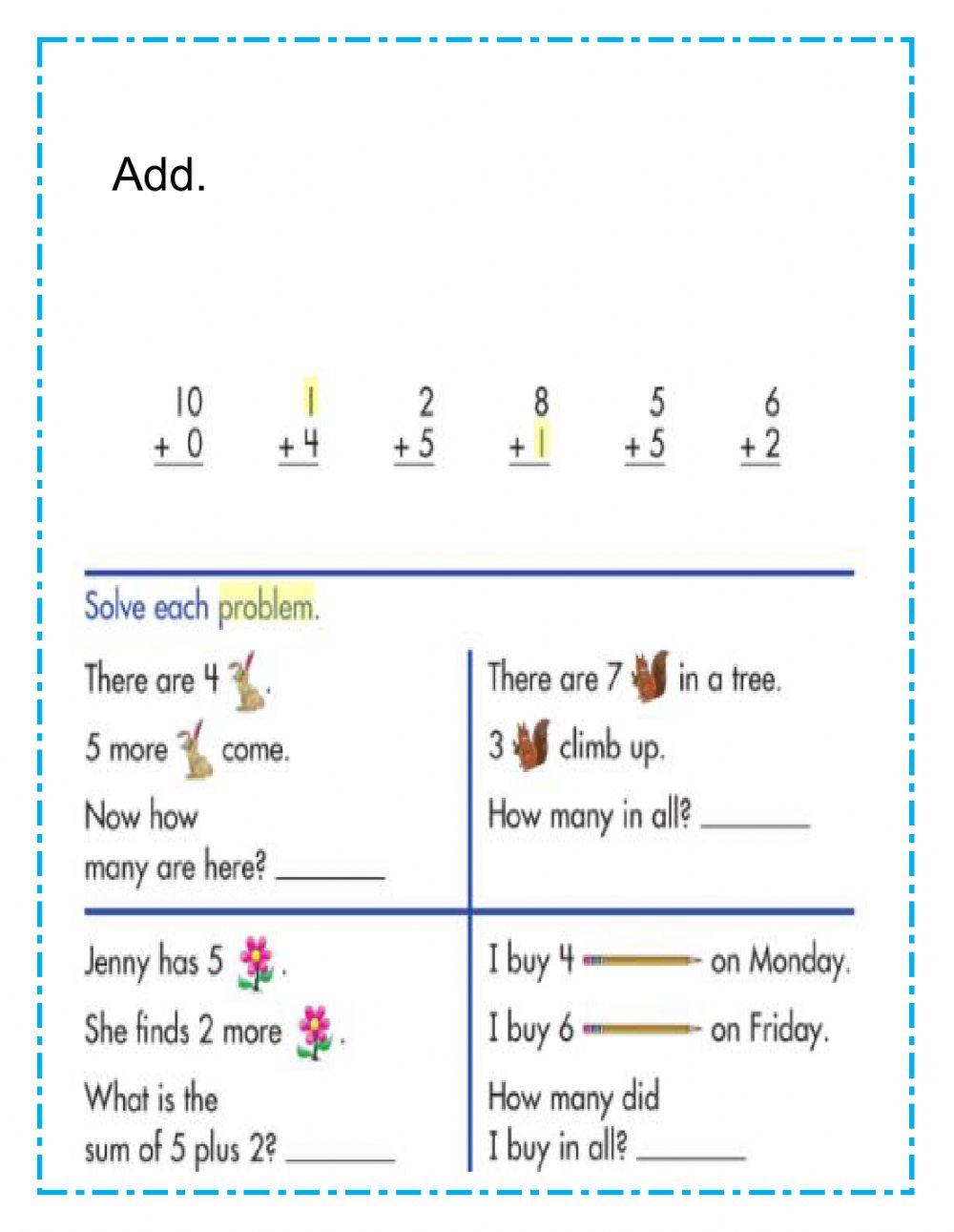 WEEK 4 FRIDAY MATHEMATICS ADDITION HOMEWORK