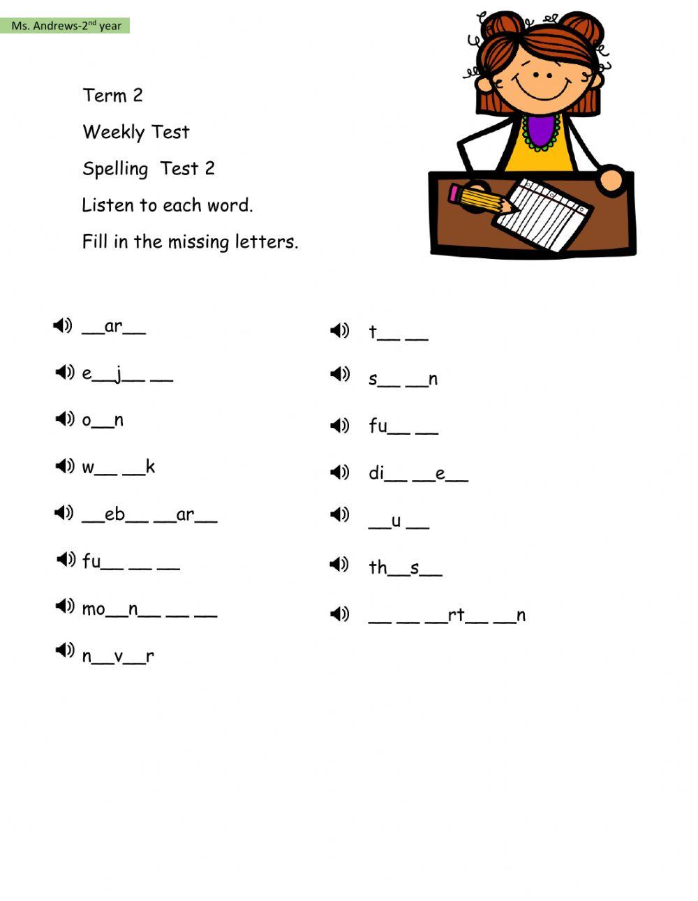 Term 2- Spelling Test 2