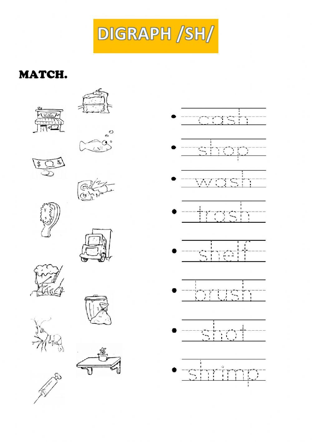 Digraph sh interactive worksheet Live Worksheets