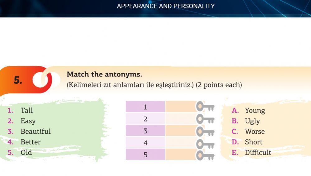 7 unıt 1 appearance(drag and drop) sürükle bırak 5.etkinlik crazy