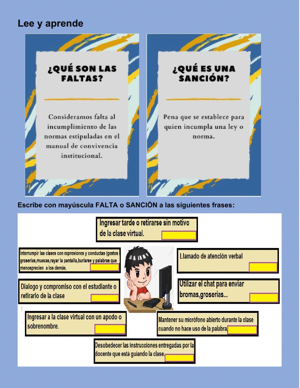 Aprende normas, faltas y convivencia