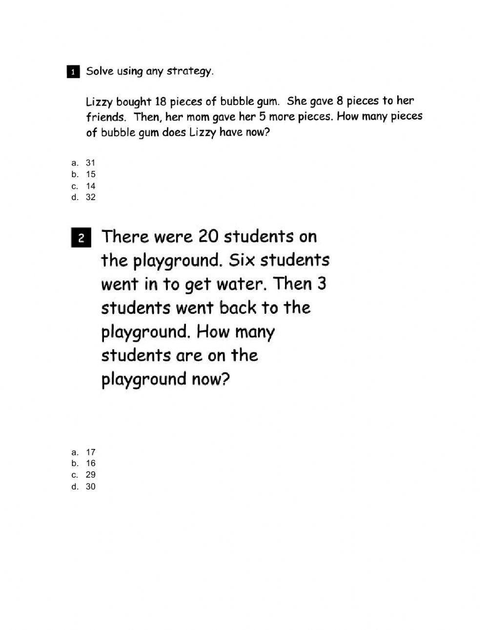 2 step word problems worksheet live worksheets