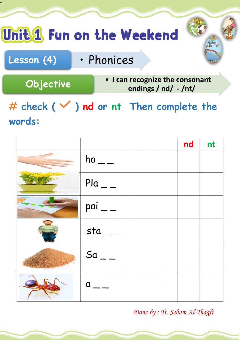 Consonant endings - nd-  - -nt-