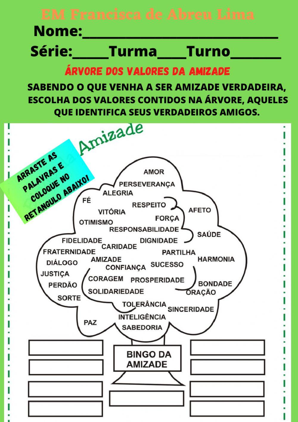 Árvore dos valores.