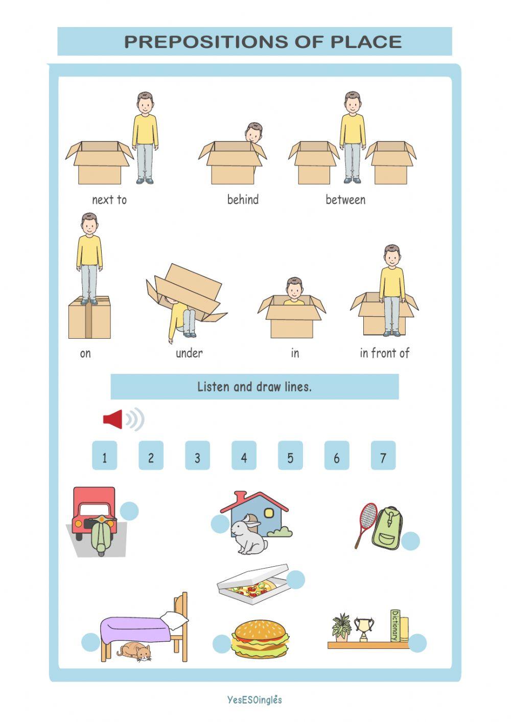 Prepositions of place - Starter Unit