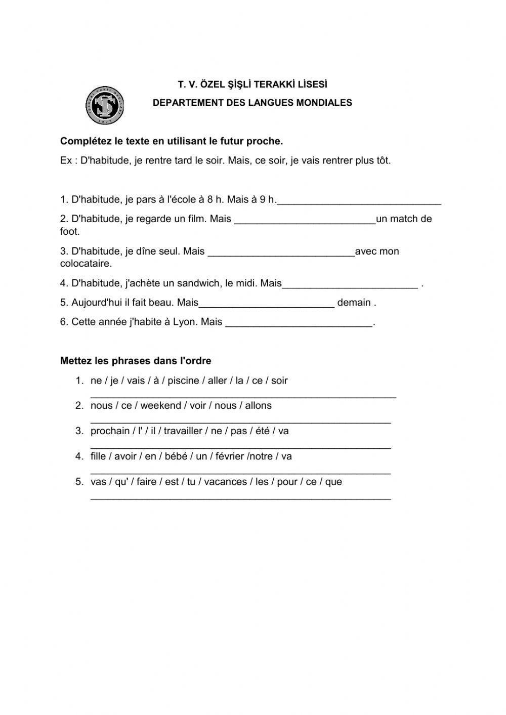 Classes 10eme -1er gr                                                                                                                                                                   semai̇ne 7  (12-16 octobre )