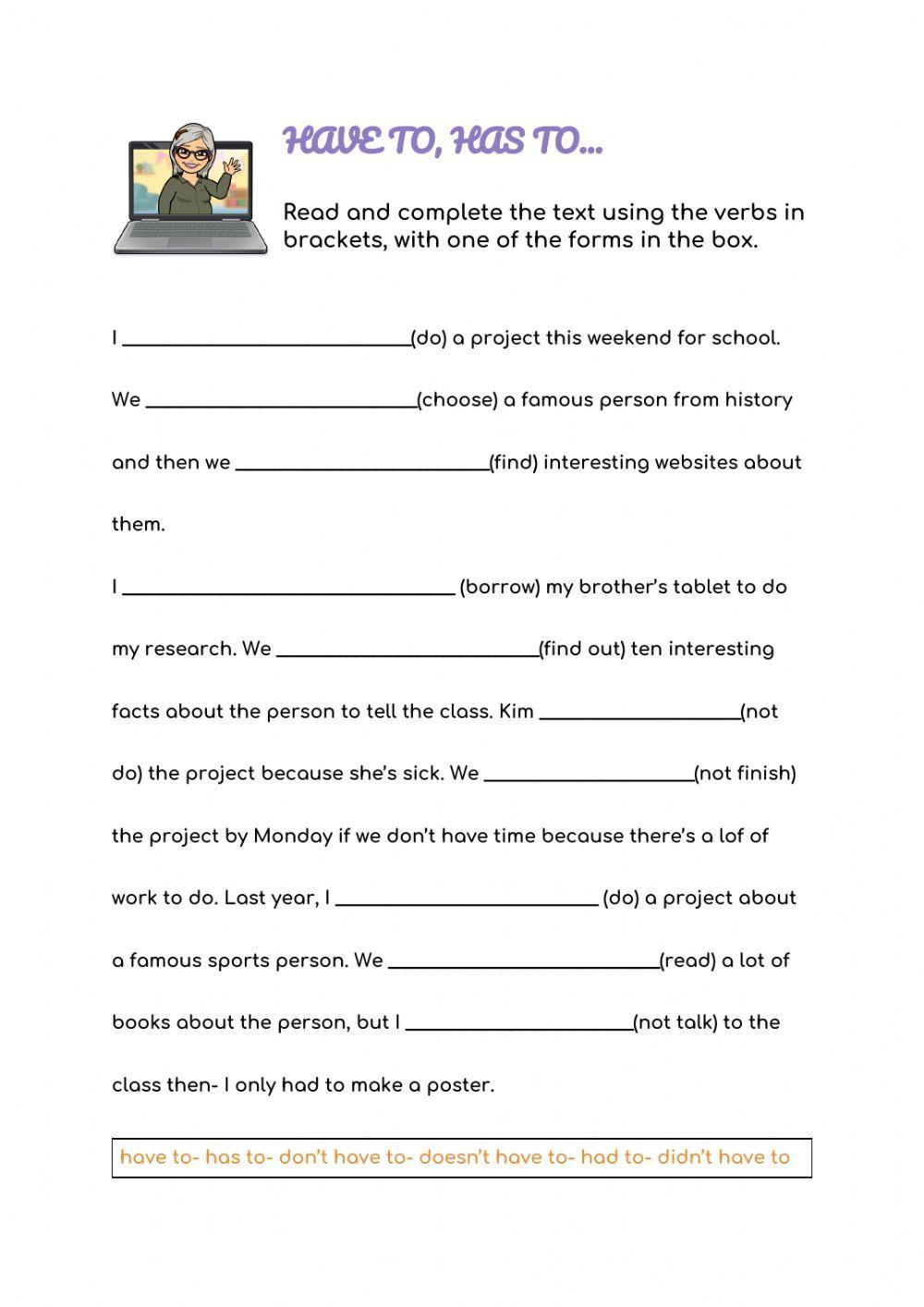 Obligation. Have to, has to...