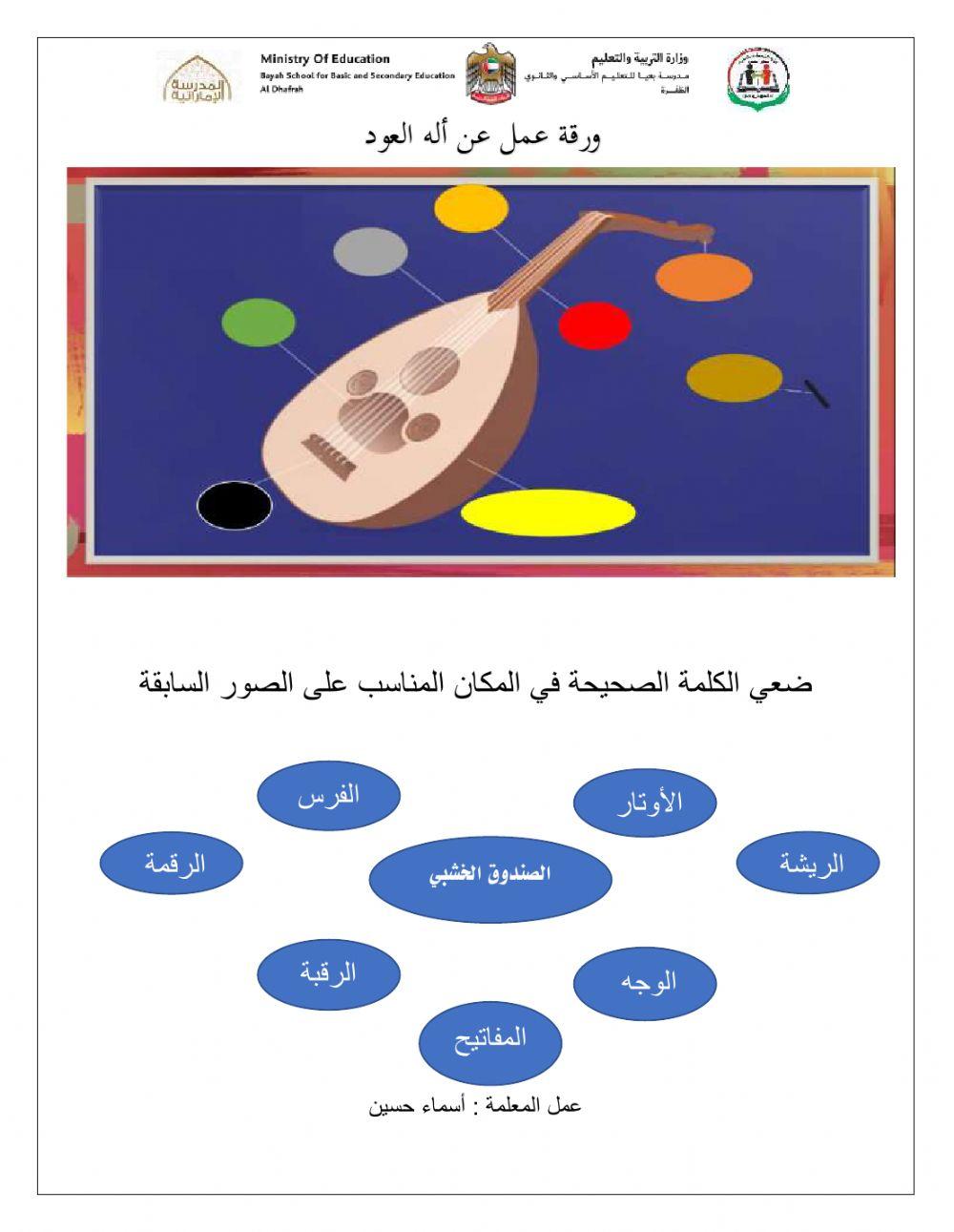 ورقة عمل عن اله العود