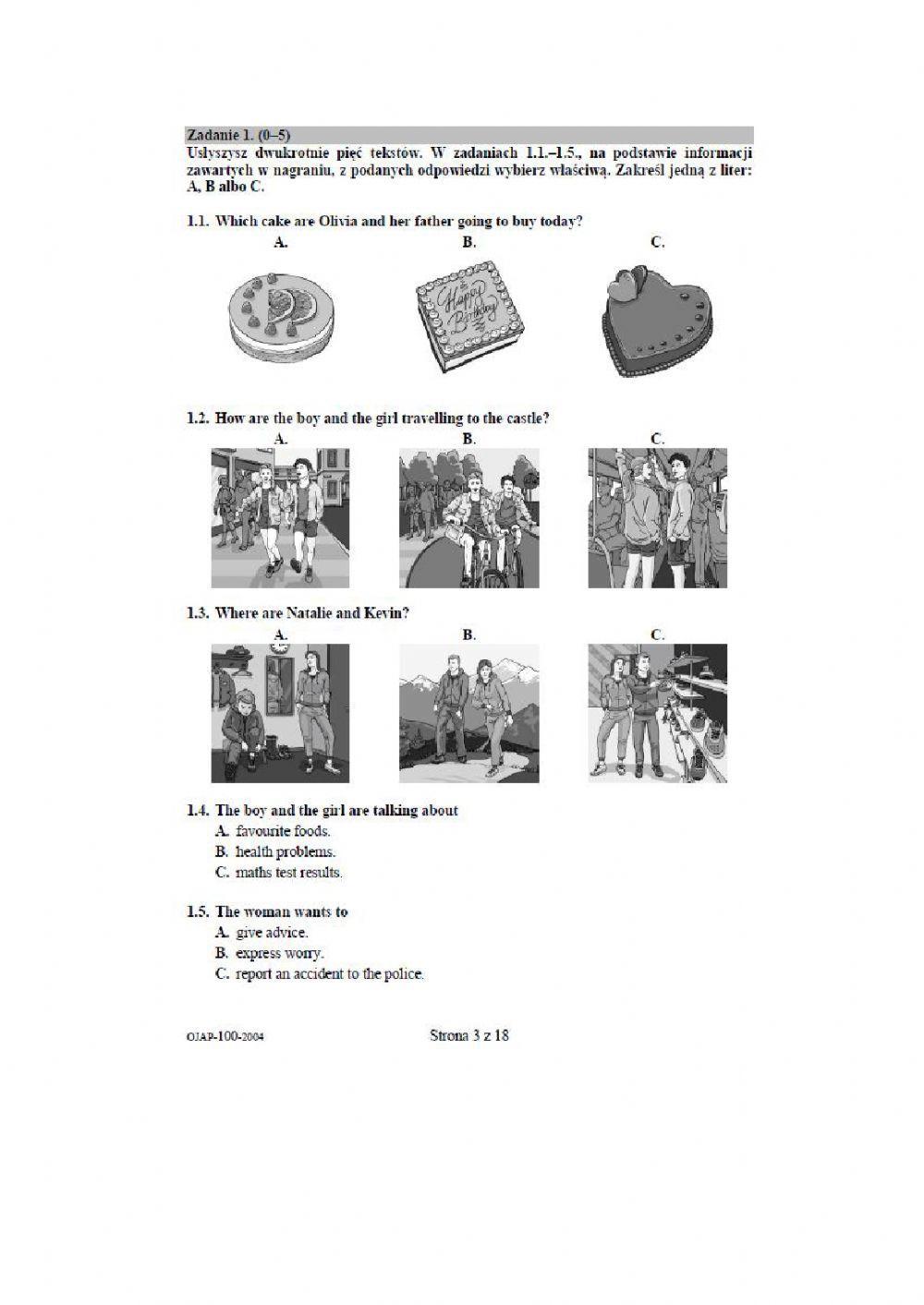 Egzamin Ósmoklasisty CKE probny 23 kwietnia 2020 wersja X - A.Soszka - do ćwiczenia 5