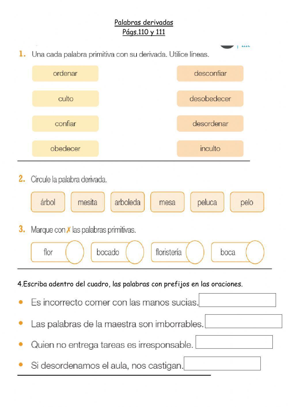 Palabras derivadas-2G