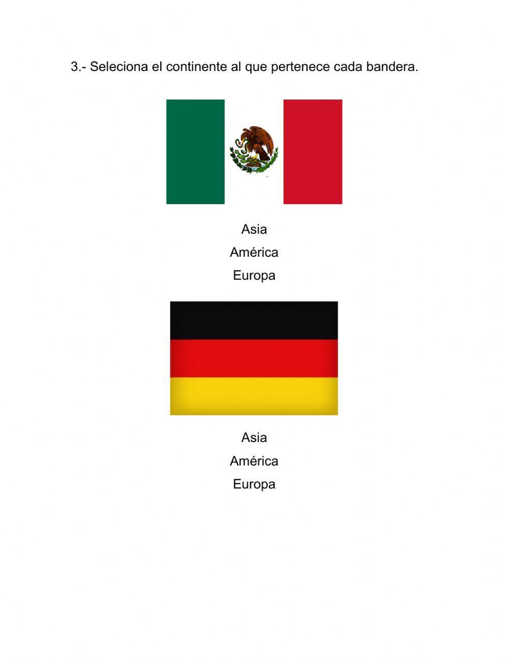 Banderas del mundo interactive worksheet