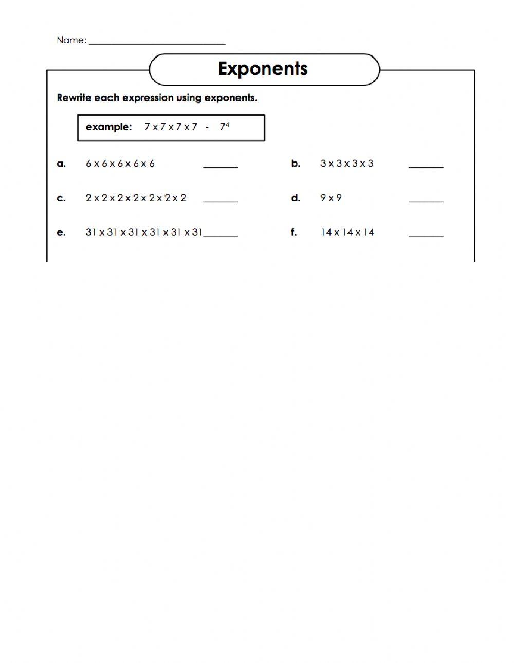 Exponents Exponents