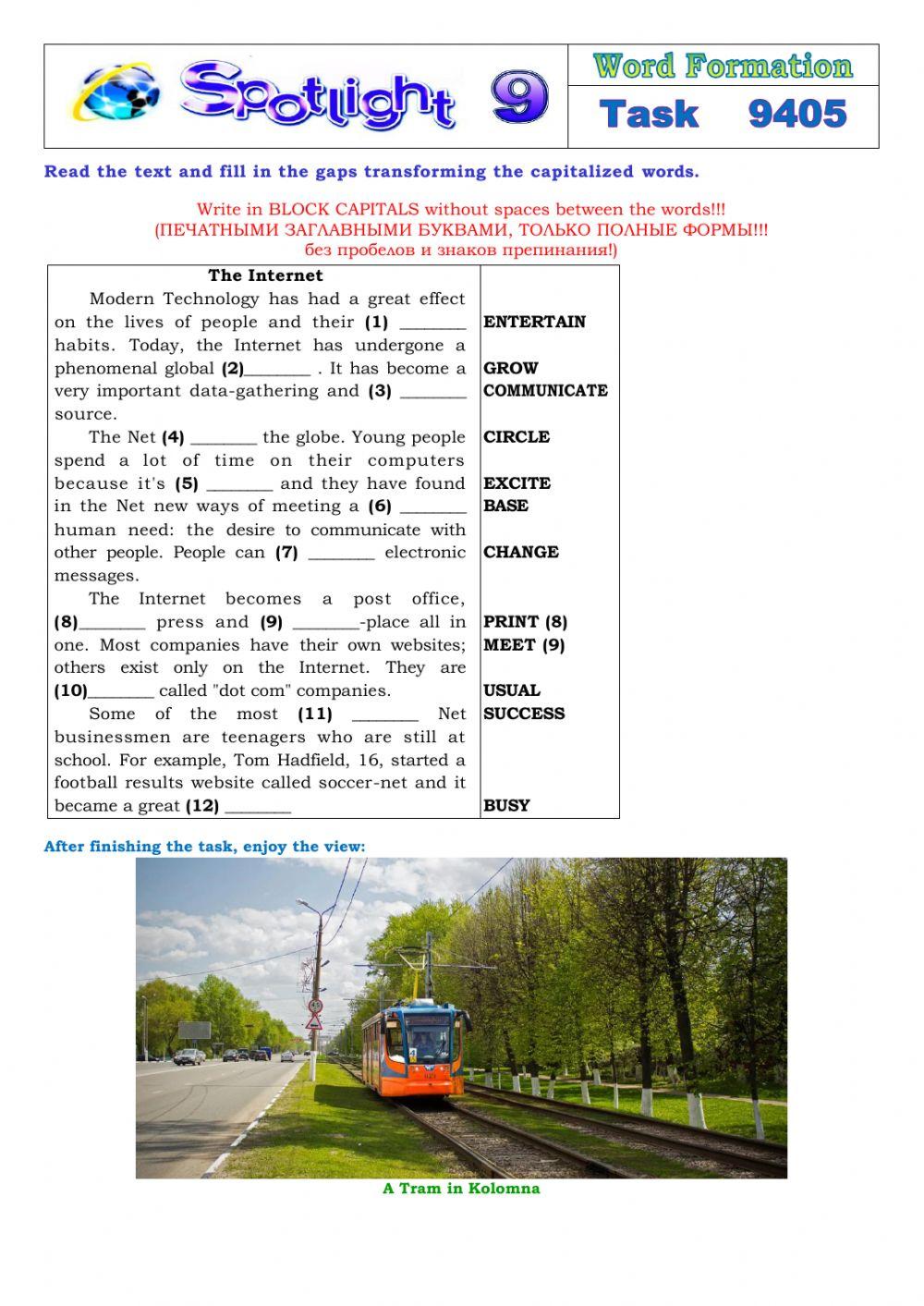 Spotlight 9 Task 9405