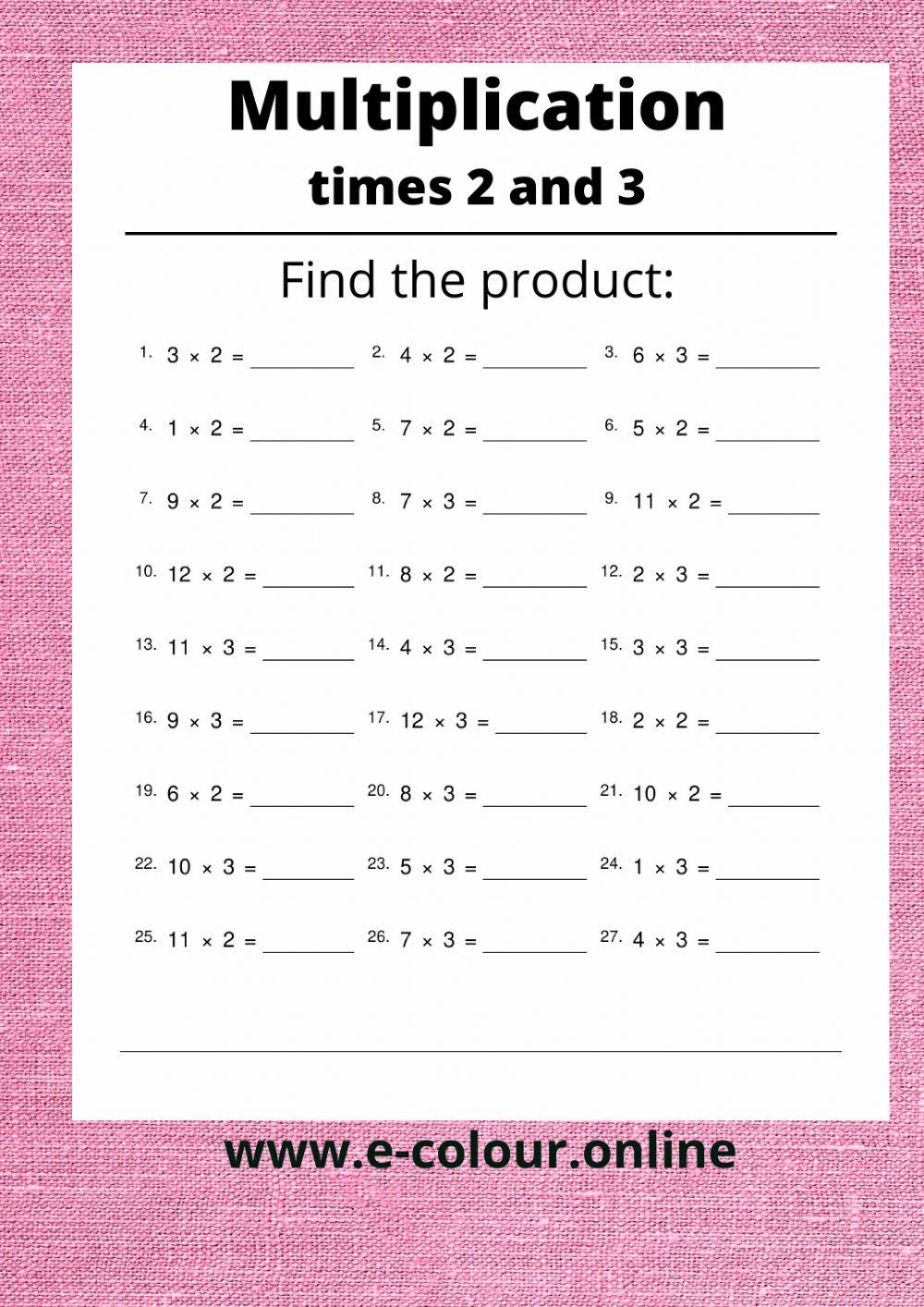 Multiplication (times 2 and 3) Multiplication (times 2 and 3)