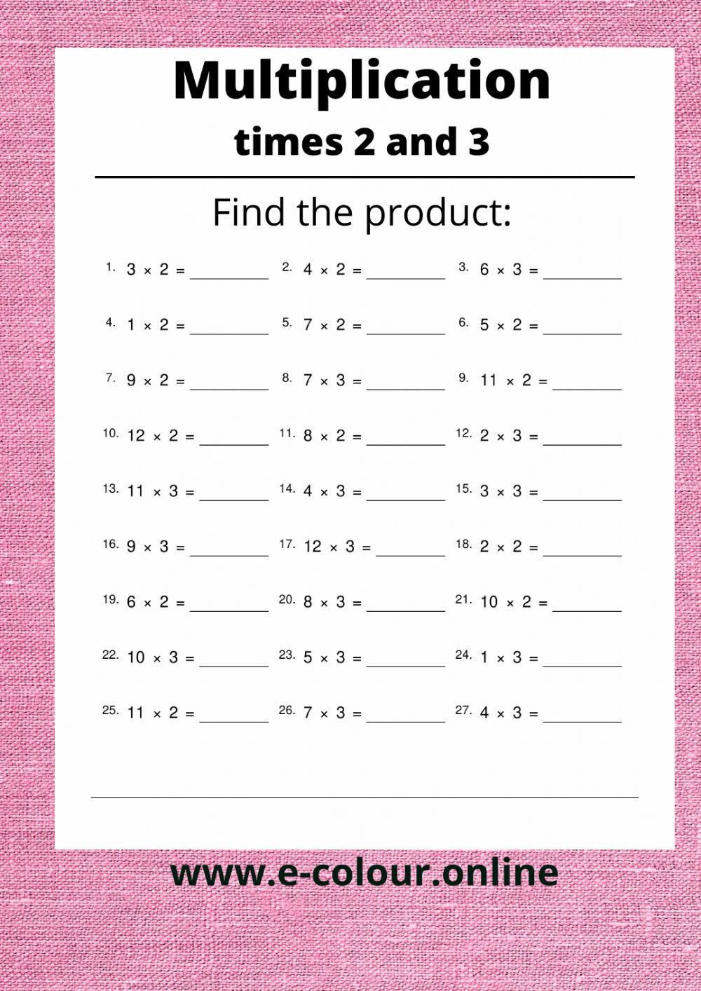 Multiplication (times 2 and 3)