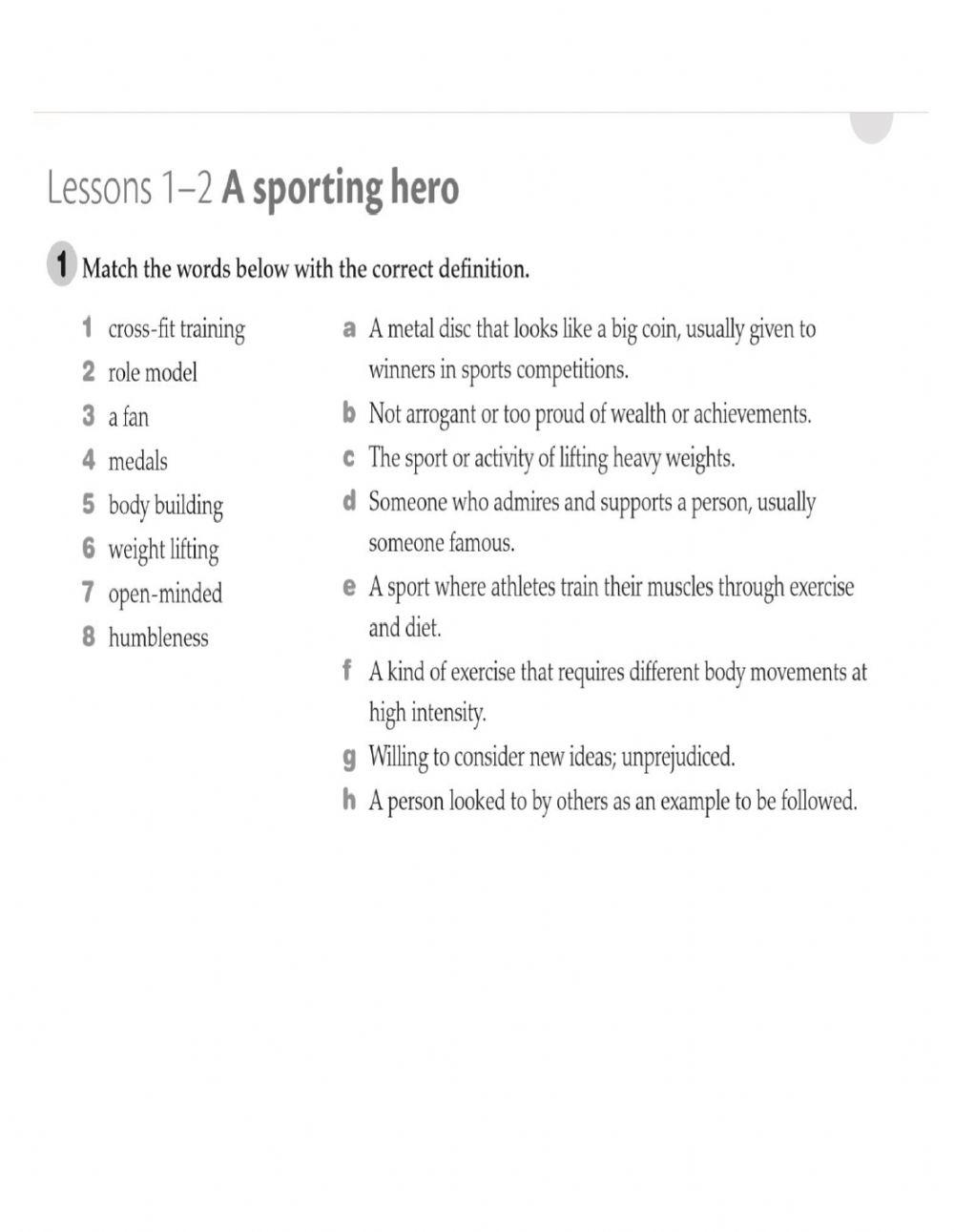 Sporting hero WB activity 1