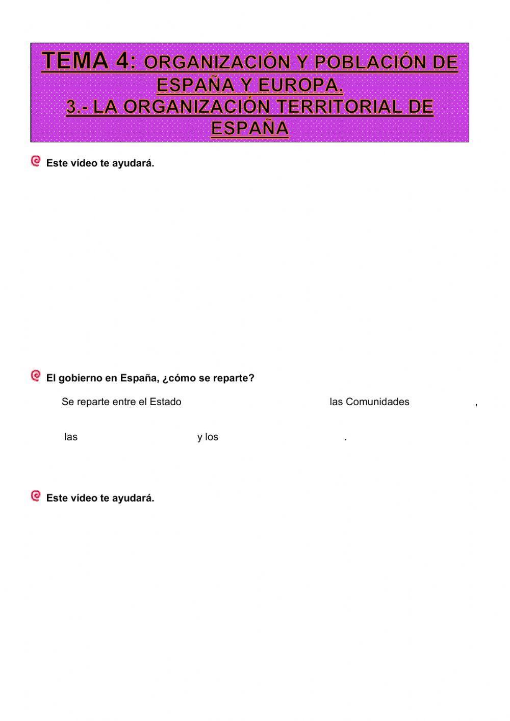 La organización territorial de España
