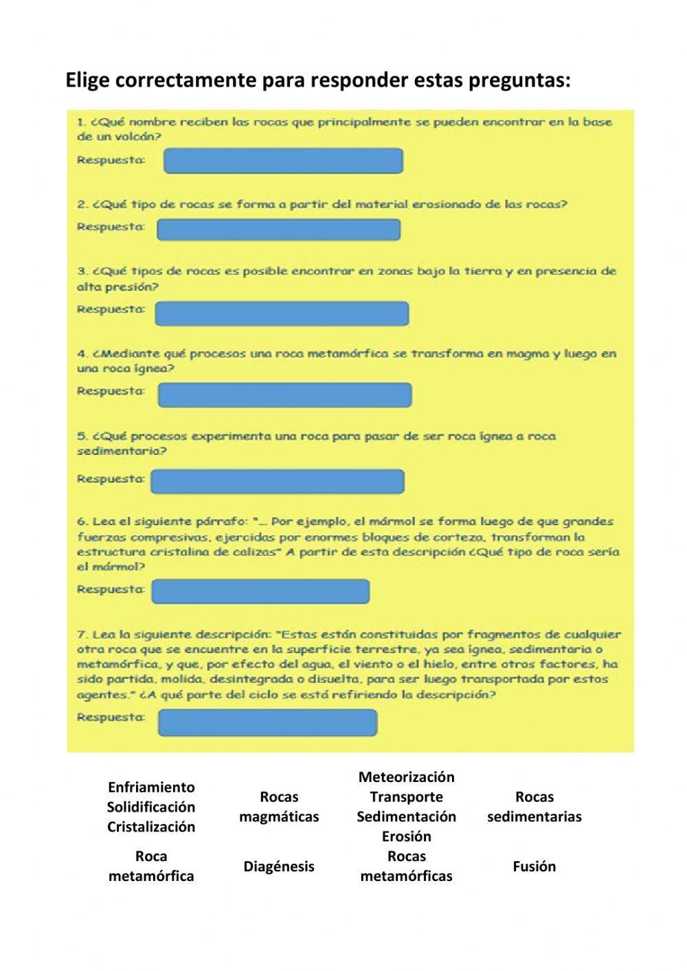 El ciclo de las rocas