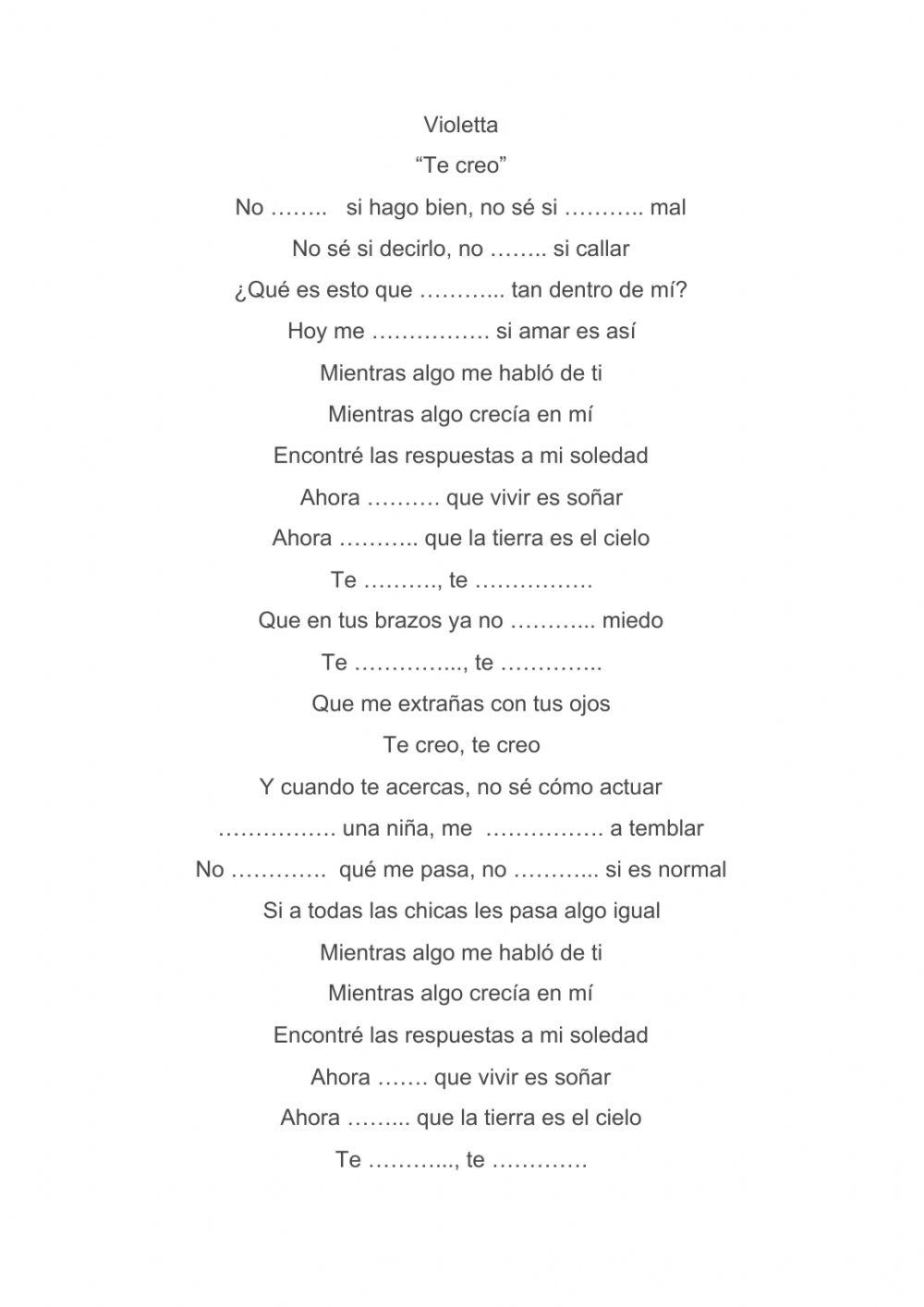 Violetta verbos irregulares