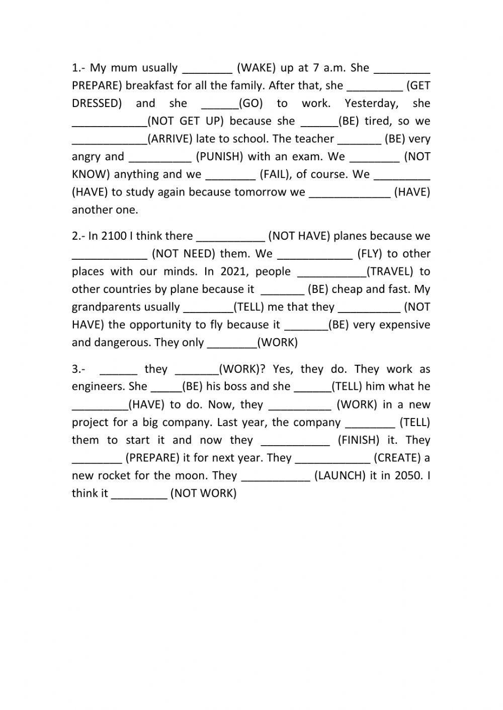 Present, past and future