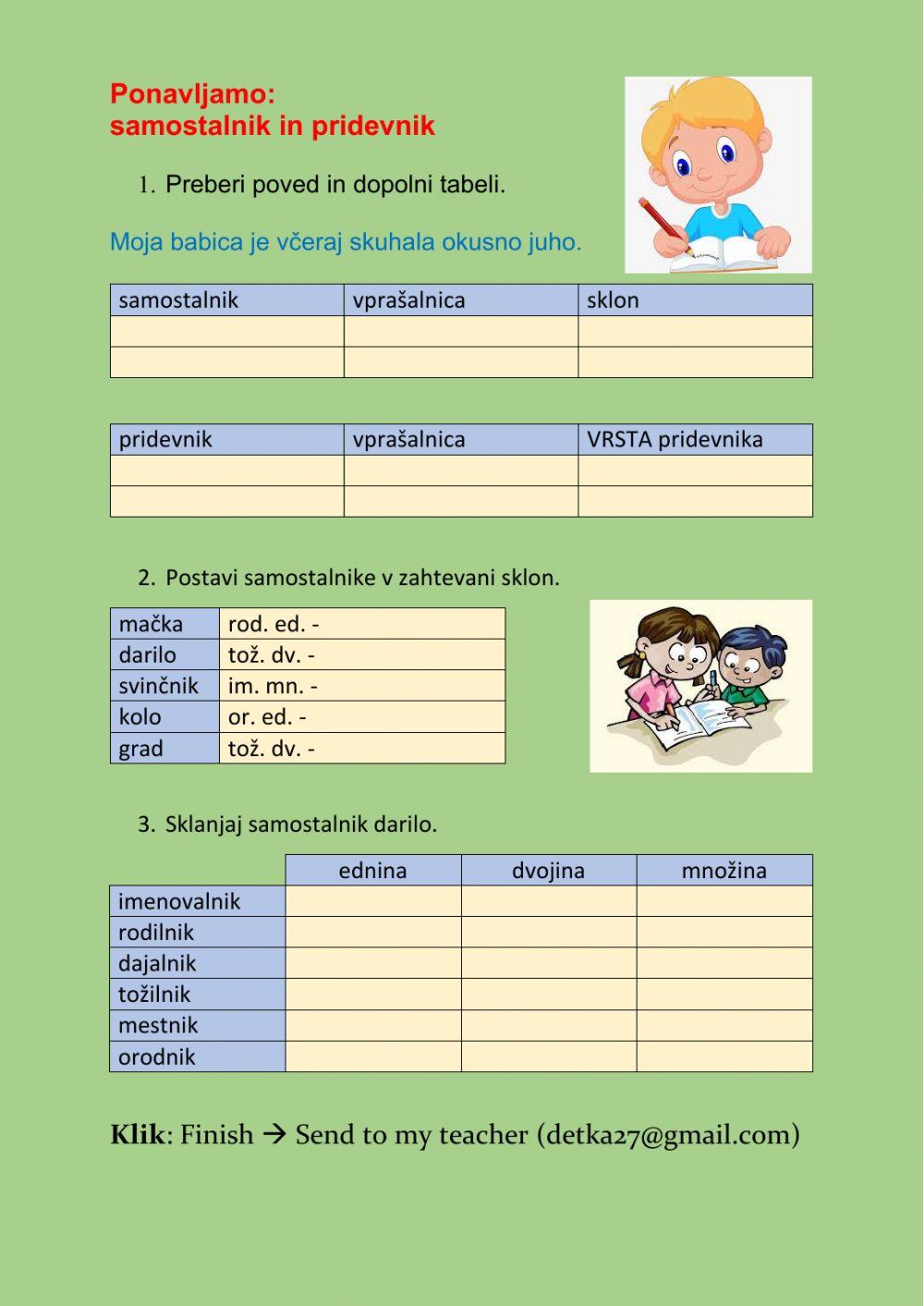 Samostalnik in pridevnik